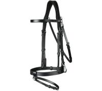 Dy'on Working by Dyon - Briglia in Pelle Piatta con Moschettoni, Full - Nero