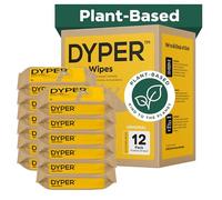 DYPER Salviette a base di piante per bambini piccoli e neonati, miscela di viscosa e lyocel, ipoallergeniche per pelli sensibili, senza profumo, 99% salviette a base d'acqua per viso e mani, 720
