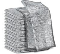 DyPinYise Panno multiuso per la pulizia dei piatti, con filo di ingrandimento per lavare i piatti, panno in microfibra a rete bagnata e asciutta, per metallo, cucina, piatti