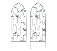 DYPJHEO Pannelli per tralicci da Giardino, tralicci rampicanti dal Design Vintage, 100x35 cm/120x39 cm/150x45 cm, Traliccio Ferro Metallico per Fiori, Verde/Bianco, per Rose, Viti, Verdure, cetrioli