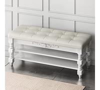 DYPXG Scarpiera di Grande capacità per la Camera da Letto dell'atrio del corridoio,Panca per Scarpe da Ingresso in Legno massello,Panca portaoggetti Trapuntata Vintage a Livelli ③ con sedili in