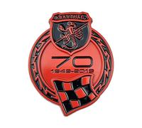 DYQCD 1 Pezzi Auto Emblem Adesivo per Abarth 70th Anniversary Scorpion Stemmi e Decorazioni Auto Styling Carrozzeria Decorazioni Auto Decalcomania Badge,RedBlack