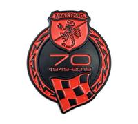 DYQCD 1 Pezzi Auto Emblem Adesivo per Abarth 70th Anniversary Scorpion Stemmi e Decorazioni Auto Styling Carrozzeria Decorazioni Auto Decalcomania Badge,BlackRed