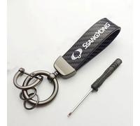DYQCD 1 Pezzi Portachiavi Auto per SsangYong Actyon Tivolan Rodius Anelli Portachiavi Portachiavi con Anello Resistente e Duraturo Moschettone Accessori,CarbonFiber