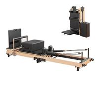 Dyqyym Macchina Pilates, Macchina Reformer Pilates Pieghevole, Reformer Pilates in Legno, Attrezzatura Pilates Pieghevole per allenamenti a casa, Tuta Reformer Pilates Pieghevole, Reformer Pilate