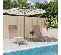 DYRJDJWIDHW 2 Pack Folding Sun Lounger Chairs with Textilene Fabric and Powder Coated Steel Frame, Adjustable Reclining Outdoor Patio Garden Pool Beach Relaxation Furniture