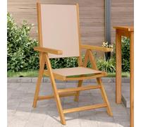 DYRJDJWIDHW 2 Pack Outdoor Folding Recliner Chairs Acacia Solid Wood Garden Patio Lounge Seats with Adjustable Backrest and Armrests for Balcony Terrace