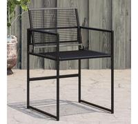 DYRJDJWIDHW 4 Pcs Black PE Rattan Garden Chairs with Foldable Backrest Outdoor Patio Furniture Set Weather Resistant Steel Frame for Terrace Balcony