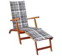 DYRJDJWIDHW Acacia Wood Outdoor Sun Lounger with Footrest and Cushion, 3 Position Adjustable Recliner Chair for Patio Garden Poolside Relaxation, Weather Resistant