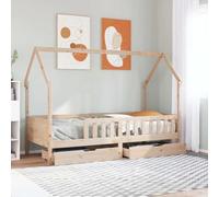 DYRJDJWIDHW bed bed framestrutturamatrimonialeGiroletto per Bambini con Cassetti 90x190cm Legno Massello PinoAdatto alle camere da letto