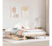 DYRJDJWIDHW bedbed frame strutturamatrimonialeGiroletto con Cassetti 140x200 cm in Legno Massello di PinoAdatto alle camere da letto