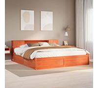 DYRJDJWIDHW camera da completa bed frame struttura matrimonialeGirosenza Materasso Marrone Cera 200x200 cm Legno di PinoAdatto alle camere da letto