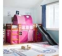 DYRJDJWIDHW camera dacompleta bed bed frame strutturamatrimonialeLetto a Soppalco con Tunnel Bambini Rosa 80x200cm Massello PinoAdatto alle camere da letto