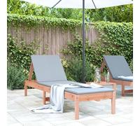 DYRJDJWIDHW Douglas Fir Wood Sun Lounger 199.5x60x74 cm Adjustable Reclining Backrest Outdoor Poolside Garden Patio Relaxation Chair with Slatted Design