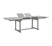 DYRJDJWIDHW Extendable Acacia Wood Outdoor Dining Table 160-240cm Weather Resistant Garden Patio Furniture with Umbrella Hole Grey Finish