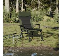 DYRJDJWIDHW Folding Fishing Chair with Arms Green, Adjustable Reclining Camping 180kg Capacity, Portable Outdoor Chair for Fishing Beach Picnic Travel