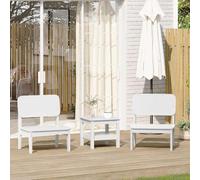 DYRJDJWIDHW Garden Chairs 2 Pcs White Solid Pine Wood Outdoor Patio Furniture Set with Comfortable Backrest for Terrace Balcony Dining Relaxation