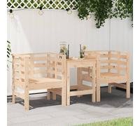 DYRJDJWIDHW Garden Chairs 2pcs Solid Pine Wood Outdoor Patio Furniture Set with Backrest and Armrests 61.5x53x71cm for Terrace Lawn Comfort Seating