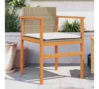 DYRJDJWIDHW Garden Chairs with Cushions 2 PCS Outdoor Furniture Set Beige PE Rattan Acacia Wood Frame Weather Resistant Patio Dining Relaxation Seating