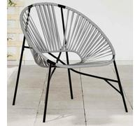 DYRJDJWIDHW Garden Egg Chair Outdoor Rattan Furniture with Steel Frame, Black and Light Gray Poly Rattan Patio Seating for Balcony Terrace, Weather Resistant Hanging Chair with 110kg Weight Capacity