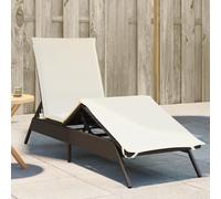 DYRJDJWIDHW Lettino Prendisole Outdoor Polyrattan Marrone con Cuscino Regolabile, Lounge Chair da Giardino Relax con Schienale Aggiustabile e Poggiapiedi, Comodo per Terrazza Piscina Spiaggia