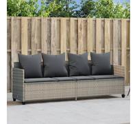 DYRJDJWIDHW Lettino Prendisole Outdoor Sun Lounger with Adjustable Backrest and Footrest, Light Gray PE Rattan Chaise Lounge with Removable Cushions for Patio, Garden, Poolside Relaxation