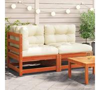 DYRJDJWIDHW mobile salotto mobili da giardino salotto da giardino poltrone da giardinoDivano Giardino con Cuscini 2 Posti Marrone Cera Massello PinoIdeale per patio, bordo piscina