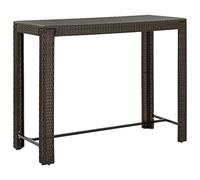 DYRJDJWIDHW Modern Outdoor Bar Table 140.5x60.5x110.5 cm Brown Polyrattan with Powder Coated Steel Frame for Garden Patio Terrace Dining Kitchen Lounge Decor