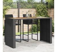 DYRJDJWIDHW Outdoor Bar Table 185x80x110 cm Acacia Wood Top Poly Rattan Garden Patio Furniture Weather Resistant Modern Design for Terrace Dining Set