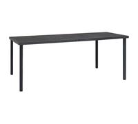 DYRJDJWIDHW Outdoor Dining Table 190x90x74 cm Steel Frame Glass Top Anthracite Color Patio Garden Terrace Modern Weather Resistant Easy Assembly Furniture