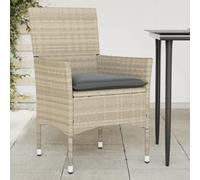 DYRJDJWIDHW Outdoor Garden Chairs 2 PCS Set with Cushions Light Gray Poly Rattan Patio Furniture Comfortable Weather Resistant for Terrace Balcony