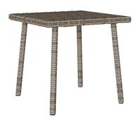 DYRJDJWIDHW Outdoor Garden Table Rectangular Grey 40x40x37 cm Weather Resistant PE Rattan Coffee Side Table for Patio Balcony Terrace with Powder Coated Steel Frame