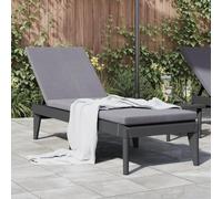 DYRJDJWIDHW Outdoor Sun Lounger with Adjustable Backrest and Cushion, Anthracite PP Material, 186x60x29 cm, Garden, Poolside, Beach Relaxation