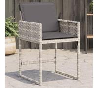 DYRJDJWIDHW Polyrattan Garden Chairs with Cushions 4 Pcs Light Grey Outdoor Patio Furniture Set Foldable Backrest Weather Resistant PE Wrattan Seating for Terrace
