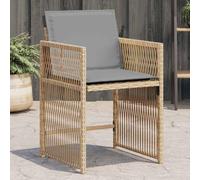 DYRJDJWIDHW Polyrattan Garden Chairs with Cushions 4 Pcs Set Outdoor Patio Furniture Foldable Backrest Beige Mixed Color Weather Resistant Dining Relaxation