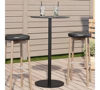 DYRJDJWIDHW Round Outdoor Garden Table Steel Black 60x105 cm Modern Patio Furniture for Terrace Balcony Dining Coffee Time with Friends Family