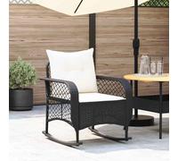 DYRJDJWIDHW Sedia a Dondolo da Giardino con Cuscini in Polyrattan Nero, Comoda Sedia Relax Esterno, Dondolo da Esterno con Struttura in Acciaio, Ideale per Terrazza Giardino Balcone