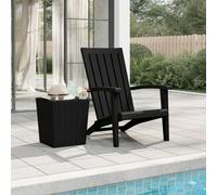 DYRJDJWIDHW Sedia Adirondack da Giardino Nero Polipropilene Resistenti UV, Seduta Ergonomica Comfortevole per Terrazza Giardino Piscina, Design Legno Finto, Capacita Carico 150kg