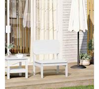 DYRJDJWIDHW Sedia da Giardino in Legno Massello di Pino Bianca 60x52,5x72cm, Poltrona Esterna Resistente con Schienale Comodo per Terrazza Giardino Patio