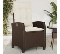 DYRJDJWIDHW Sedia Reclinabile da Giardino in Polyrattan Marrone con Cuscini Lavabili, Poltrona Relax Regolabile per Terrazza Giardino Piscina, Materiale Resistente alle Intemperie e UV, Portata 110kg