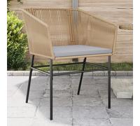 DYRJDJWIDHW Sedie da Giardino 2 Pezzi con Cuscini Marrone Polyrattan PE, Set 2 Sedie Esterni per Terrazza Giardino con Struttura Acciaio, Comode e Resistenti alle Intemperie, Capacità 110kg per Sedia