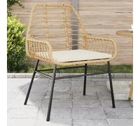 DYRJDJWIDHW Sedie da Giardino 2pz con Cuscini Marrone in Polyrattan, Comode Poltrone Esterno per Terrazza Giardino, Set 2 Sedie Relax con Struttura Acciaio e Cuscini Lavabili, Capacita Carico 110kg