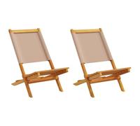 DYRJDJWIDHW Sedie da Giardino 2pz Legno Massello Acacia Pieghevoli con Schienale Inclinato per Esterno, Comode Poltrone Relax per Terrazza Giardino Balcone Patio