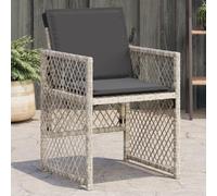 DYRJDJWIDHW Sedie da Giardino 4 Pezzi con Cuscini Grigio Chiaro Polyrattan PE per Terrazza Giardino Esterno Comode e Resistenti alle Intemperie con Schienale Ribaltabile