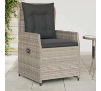 DYRJDJWIDHW Sedie da Giardino Reclinabili 2 Pezzi Grigio Chiaro Polyrattan con Cuscini, Sedia Relax Esterna Regolabile per Terrazzo Piscina Giardino, Materiale Resistente UV e Struttura in Acciaio
