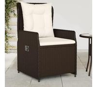 DYRJDJWIDHW Sedie da Giardino Reclinabili 2 Pezzi Marrone Polyrattan con Cuscini, Sedia Relax Regolabile per Terrazza Giardino Piscina, Materiale Resistente alle Intemperie, Portata 110kg