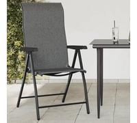 DYRJDJWIDHW Sedie Pieghevoli da Giardino 4 Pezzi Grigio Polyrattan PE con Regolazione Altezza 6 Posizioni, Sedia Esterno Pieghevole per Terrazza Balcone Giardino, Portatile e Resistente fino a 110 kg