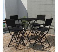 DYRJDJWIDHW Set Bistrot da Giardino 5 pz Polyrattan e Vetro Temperato Beigedivanetto da esterno poltrone da giardino salottino da mobili da Per giardini e patii