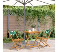 DYRJDJWIDHW Set da Bistrot 3 pz Motivo Foglie in Tessuto e Legno Massellomobili da sedie da salottino da poltrone da giardinoPer giardini e patii