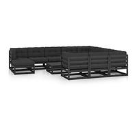 DYRJDJWIDHW Set da Pranzo da Giardino 5 pz Nero con Cuscini in Polyrattanpoltrone da giardino salottino da divanetto da esterno mobili da Per giardini e patii